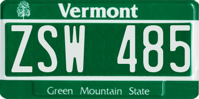VT license plate ZSW485