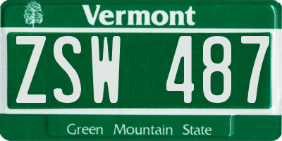 VT license plate ZSW487
