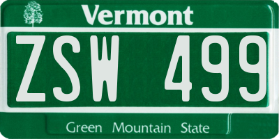 VT license plate ZSW499