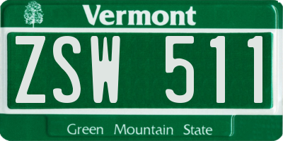 VT license plate ZSW511