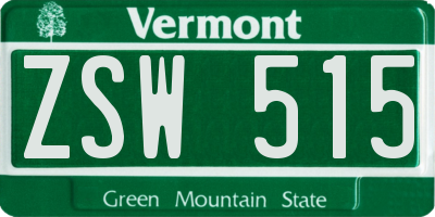 VT license plate ZSW515