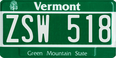 VT license plate ZSW518