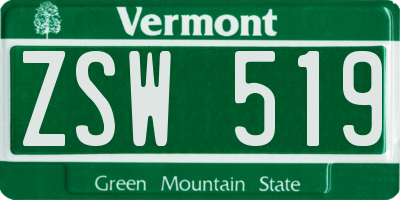 VT license plate ZSW519