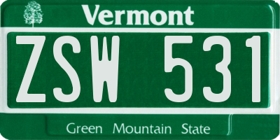 VT license plate ZSW531