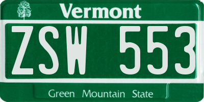VT license plate ZSW553