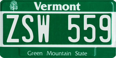 VT license plate ZSW559
