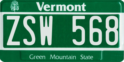 VT license plate ZSW568