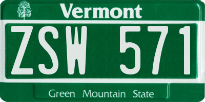 VT license plate ZSW571