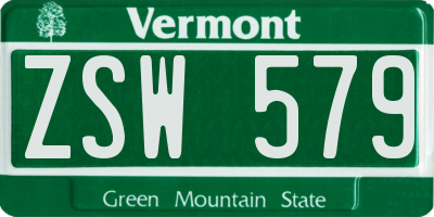 VT license plate ZSW579