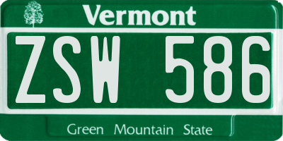 VT license plate ZSW586