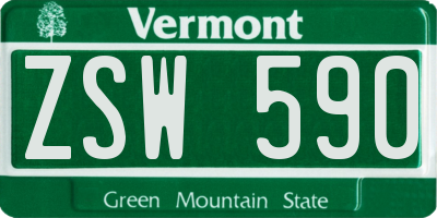 VT license plate ZSW590