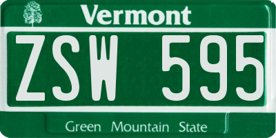 VT license plate ZSW595