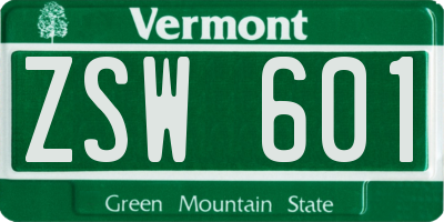 VT license plate ZSW601