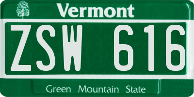 VT license plate ZSW616