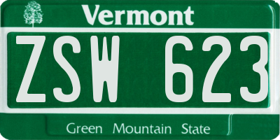 VT license plate ZSW623