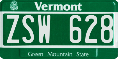 VT license plate ZSW628