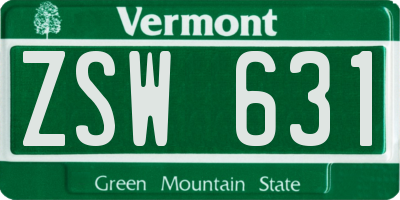 VT license plate ZSW631