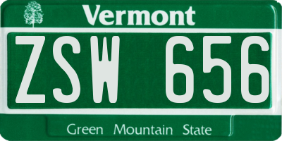 VT license plate ZSW656