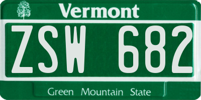 VT license plate ZSW682