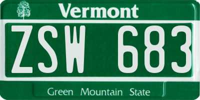 VT license plate ZSW683