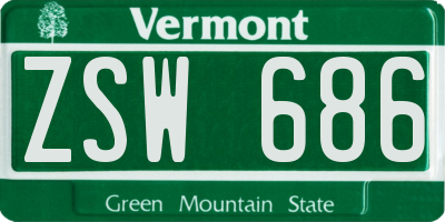 VT license plate ZSW686