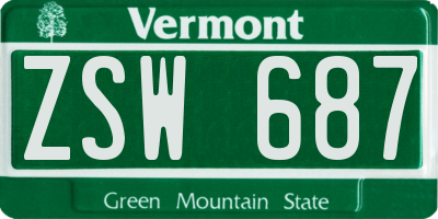 VT license plate ZSW687