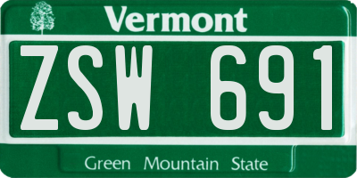 VT license plate ZSW691