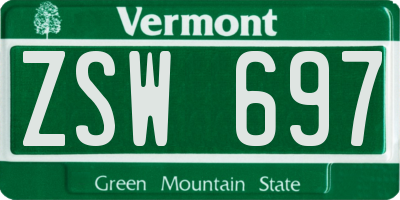 VT license plate ZSW697