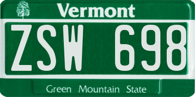 VT license plate ZSW698