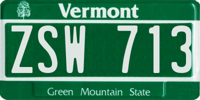 VT license plate ZSW713