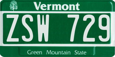 VT license plate ZSW729