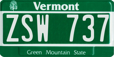 VT license plate ZSW737