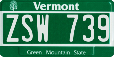 VT license plate ZSW739