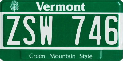 VT license plate ZSW746