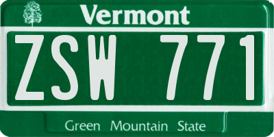 VT license plate ZSW771