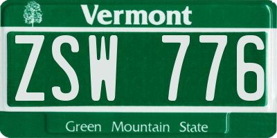 VT license plate ZSW776