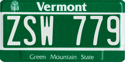 VT license plate ZSW779