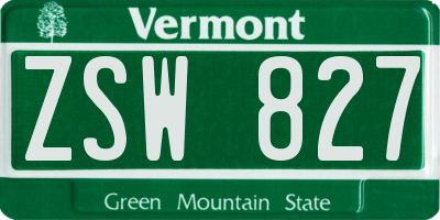 VT license plate ZSW827