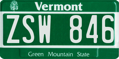 VT license plate ZSW846