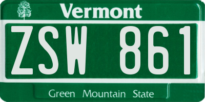 VT license plate ZSW861