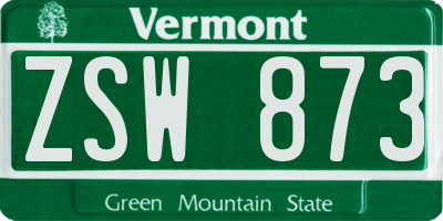 VT license plate ZSW873