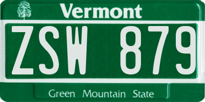 VT license plate ZSW879