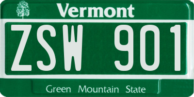 VT license plate ZSW901
