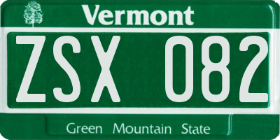 VT license plate ZSX082