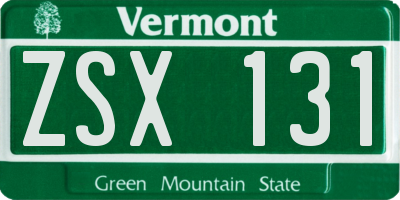VT license plate ZSX131