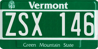 VT license plate ZSX146