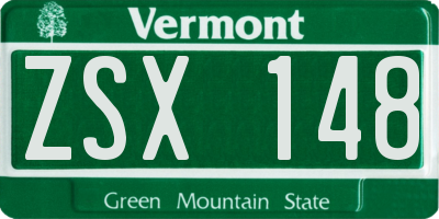 VT license plate ZSX148