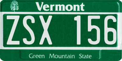 VT license plate ZSX156