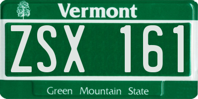 VT license plate ZSX161