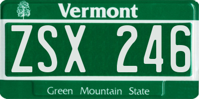 VT license plate ZSX246